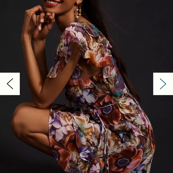 NWT By Anthropologie Ruffled Mini Wrap Dress - Picture 4 of 5